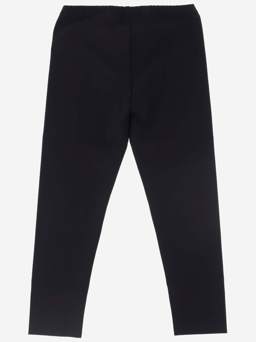 Leggings With Logo Embroidery Navy Polyamide Trousers