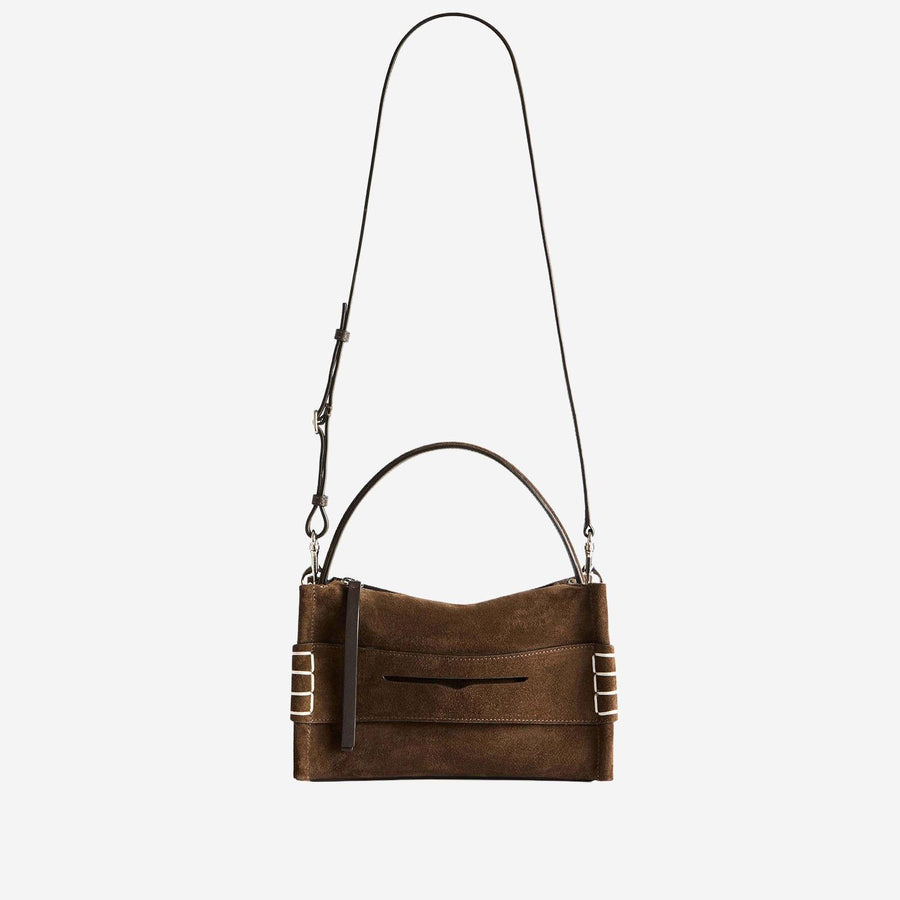Small Suede Loafer Bag Brown Shoulder
