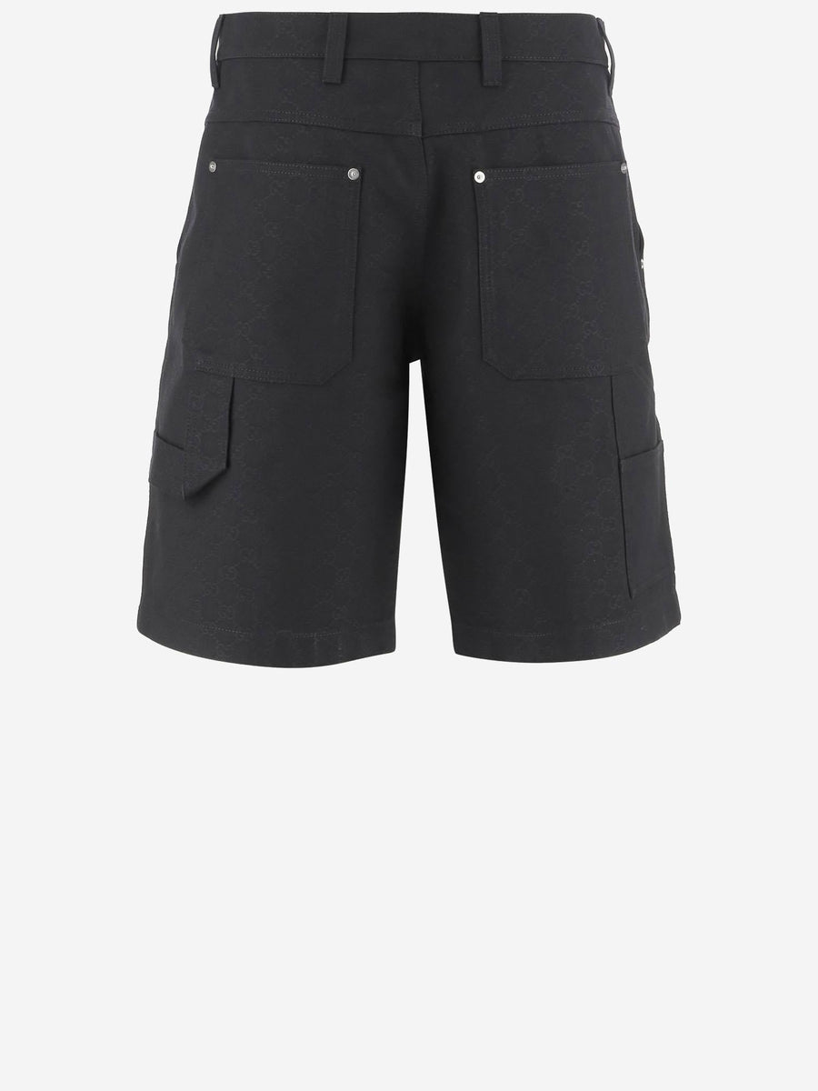 Shorts Gg Fabric Black Cotton