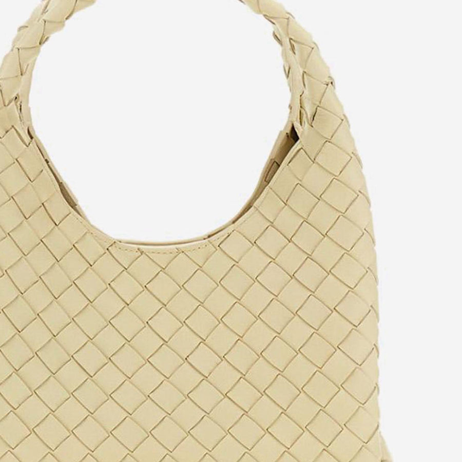 Handbag Woven Lambskin Ivory Leather Handbags