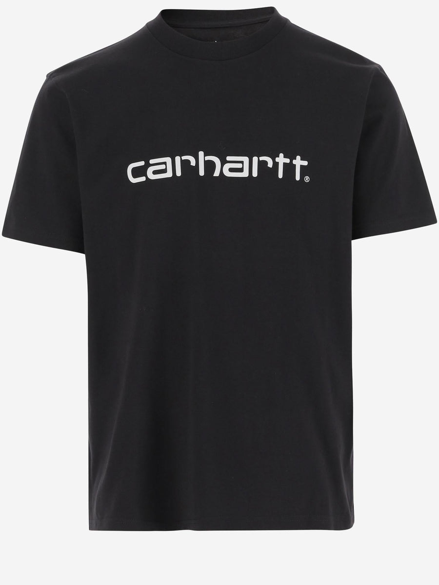 S-S Script T-Shirt With Logo Black Cotton T-shirts