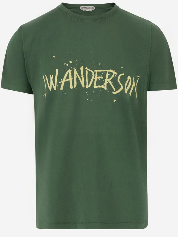 Cotton T-Shirt With Logo Green T-shirts