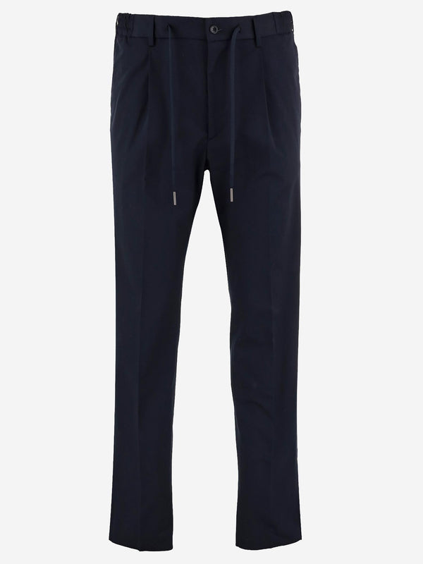 Pants Stretch Cotton Navy Trousers