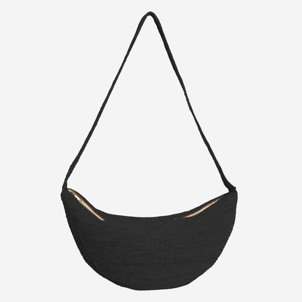 Rafia Bag Black Shoulder