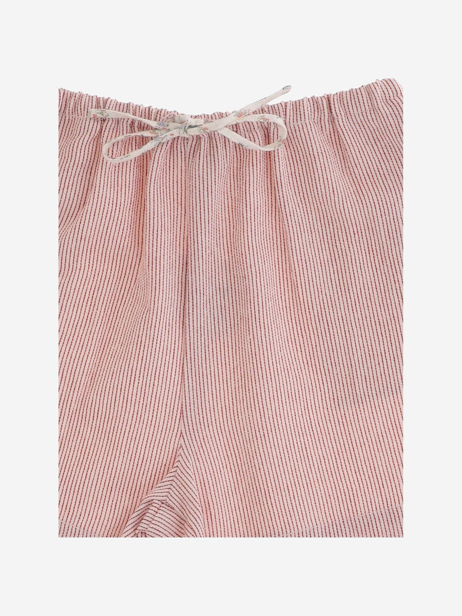 Short Pants Striped Cotton Blend Red