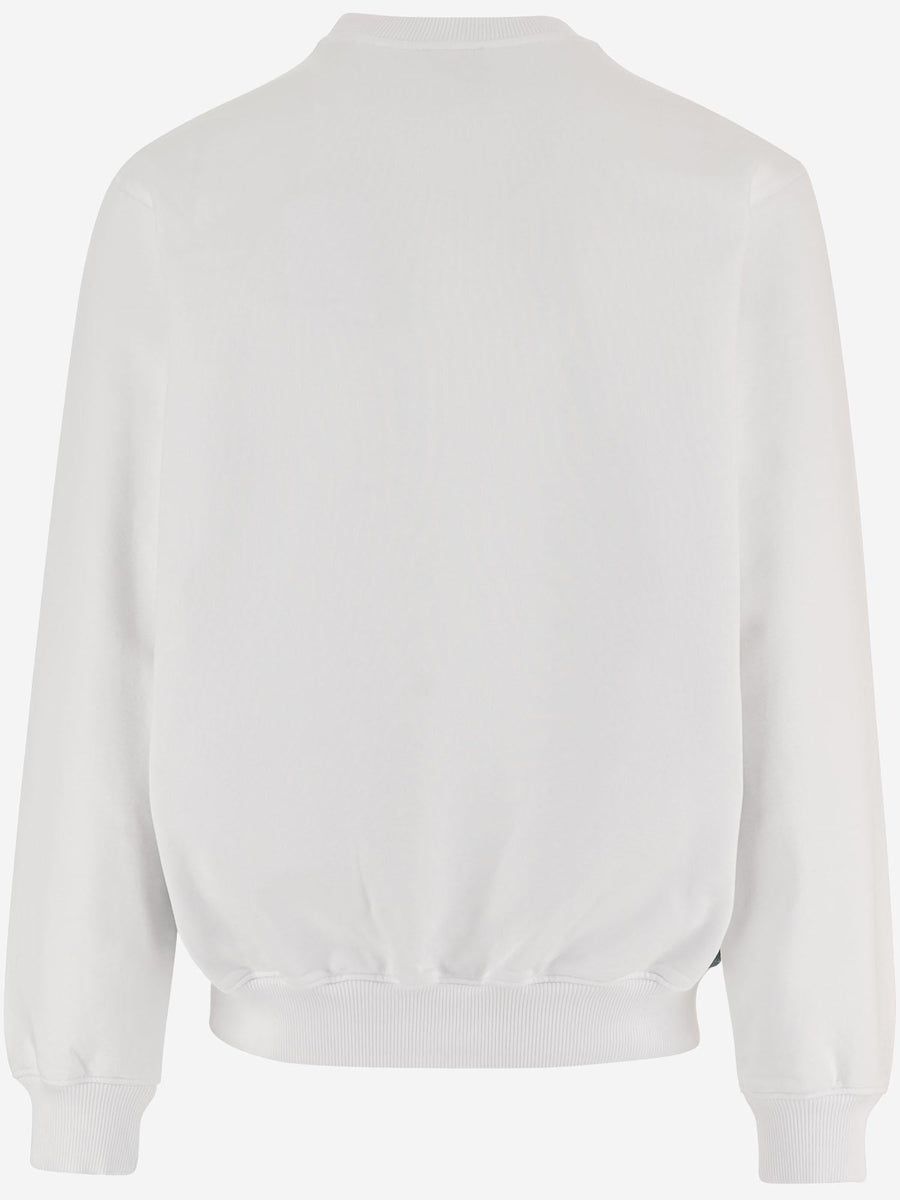 Sweatshirt With Logo Cotton White Organic Sweatshirts