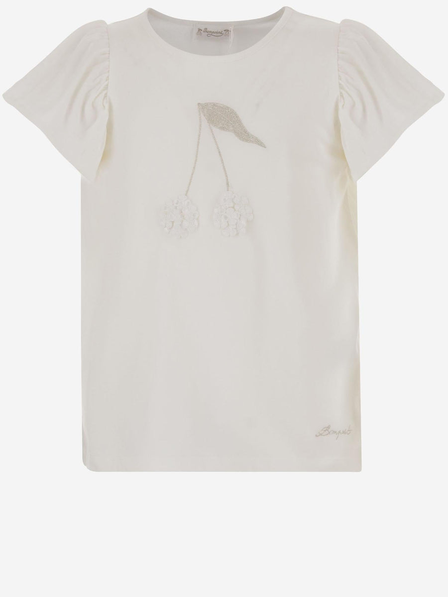 Cotton T-Shirt With Cherry Motif White Organic T-shirts