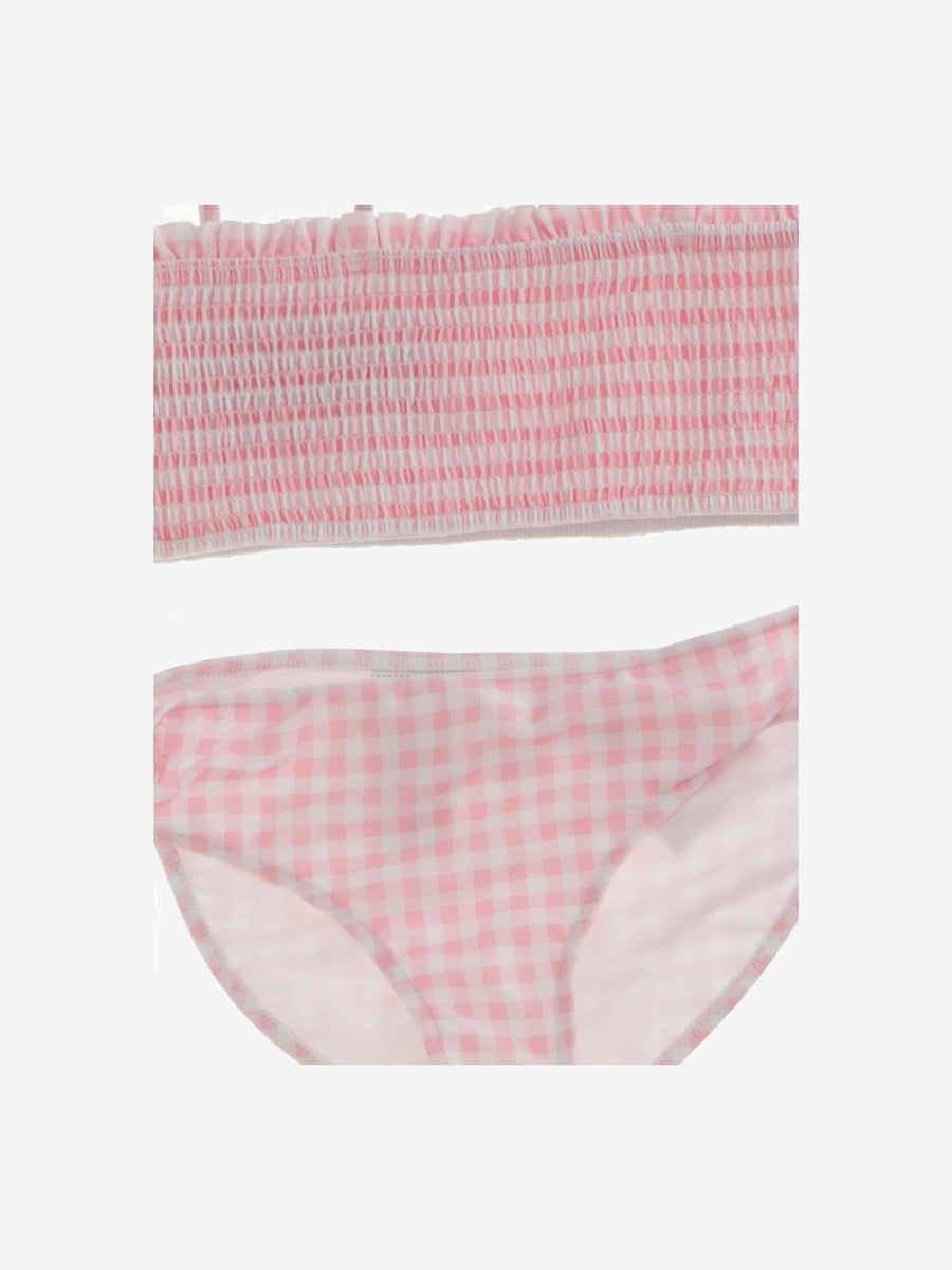 Swimsuit Check Pattern Pink Body: Recycled Nylon Swimsuits