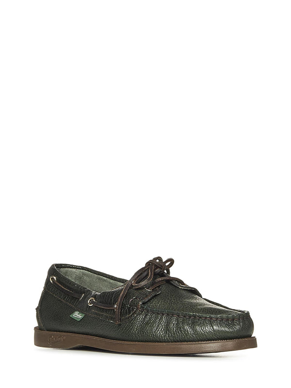 Loafers Green Leather