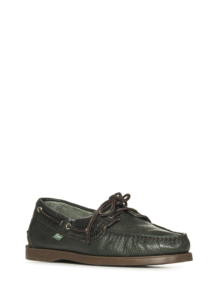 Loafers Green Leather