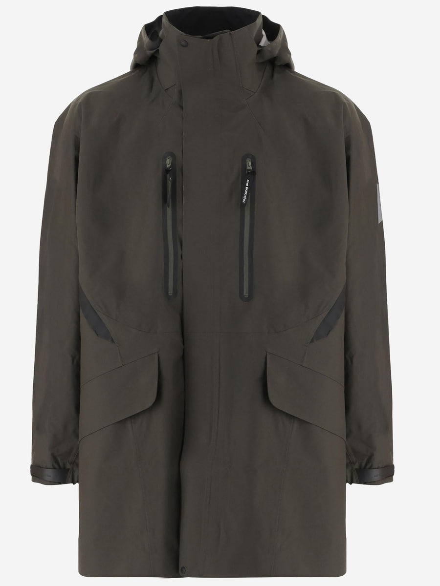 Technical Hooded Jacket Khaki Nylon