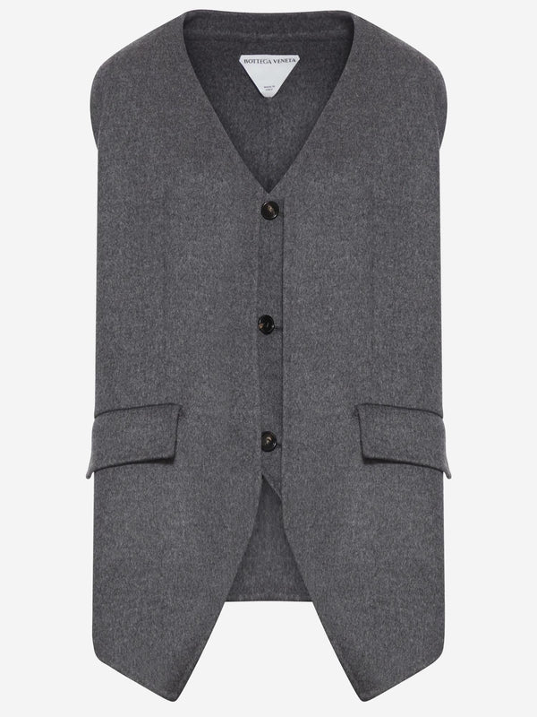 Multi-Layered Wool Vest Grey Waistcoats & Gilets
