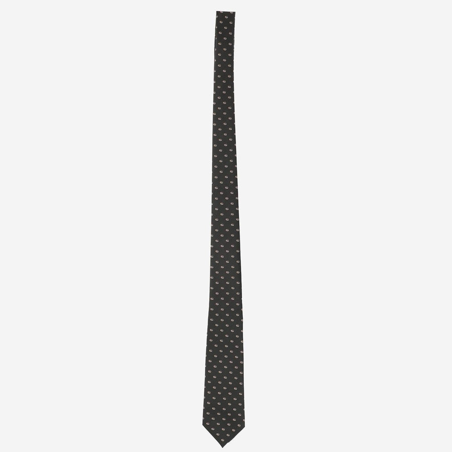 Silk Jacquard Tie Double G Dark Green Ties & Bow