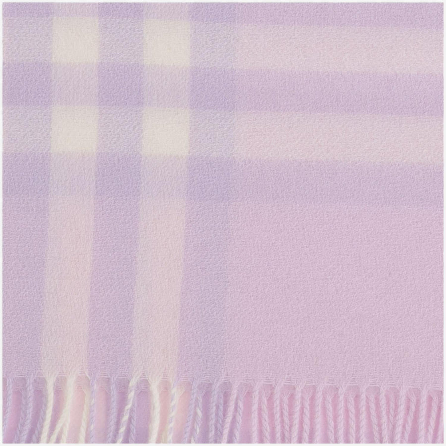 Cashmere Scarf With Check Pattern Pink