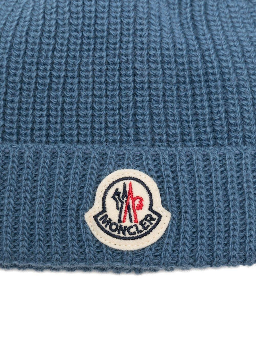 Moncler Enfant Hat Light Blue Virgin Wool