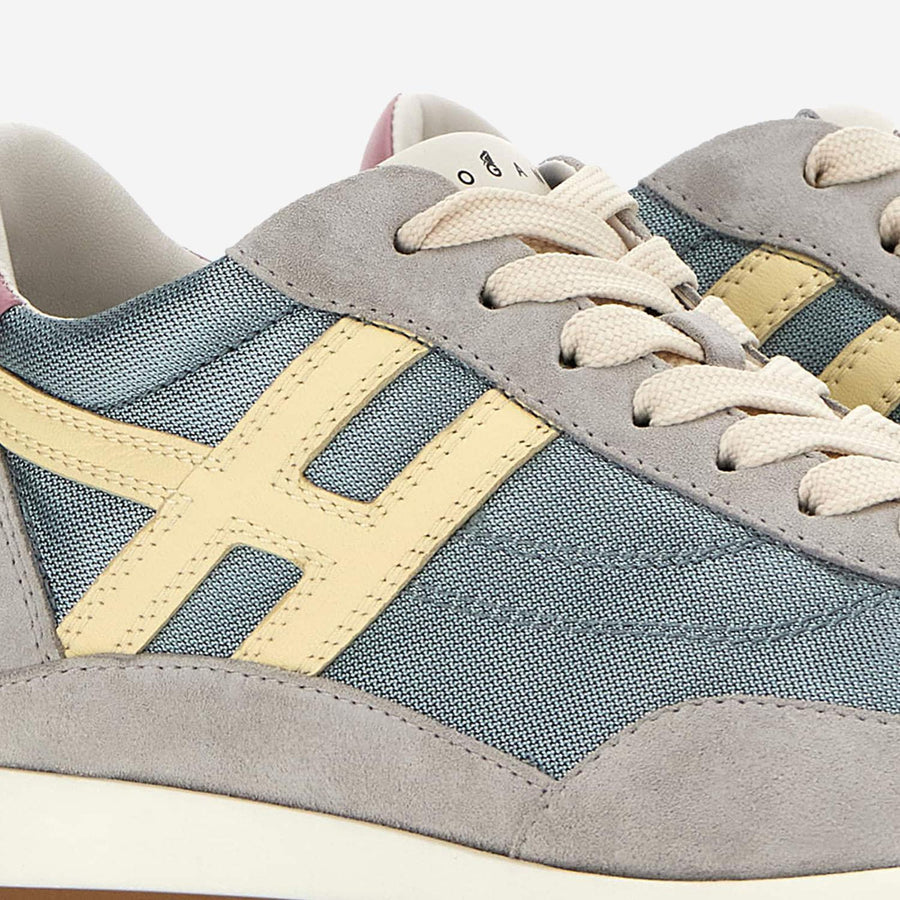 Sneakers Leather & Technical Fabric Multicolour And Rubber Trainers