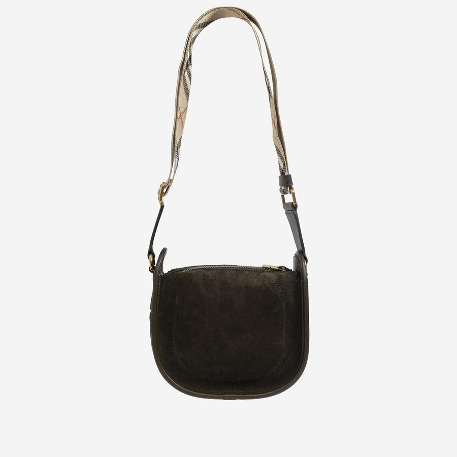 Mini Shoulder Bag Black Suede Leather