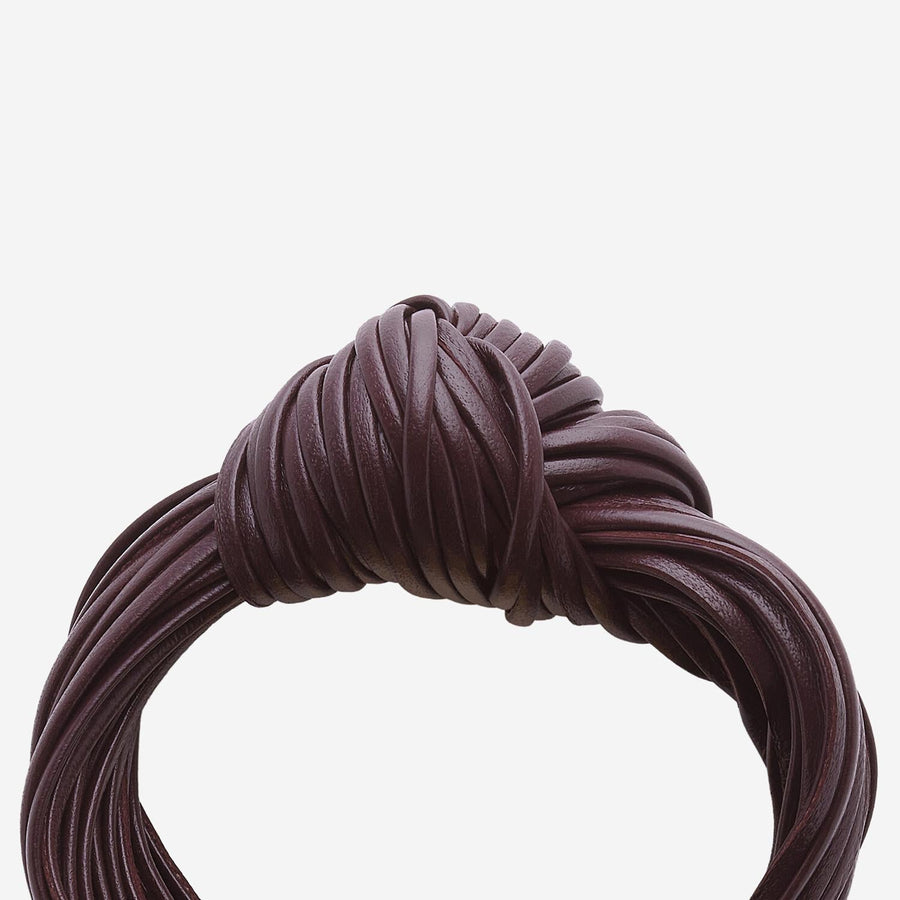 Leather Knot Bracelet Dark Red Lambskin