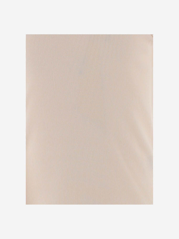 Ruffled Ribbed Cotton Tank Top Rose T-shirts