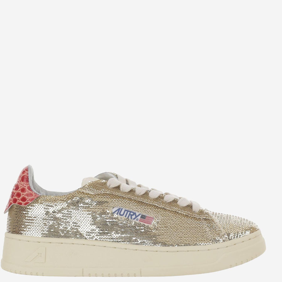 Dallas Low Sparkling Sneakers Gold Polyester; Nylon; Leather Trainers
