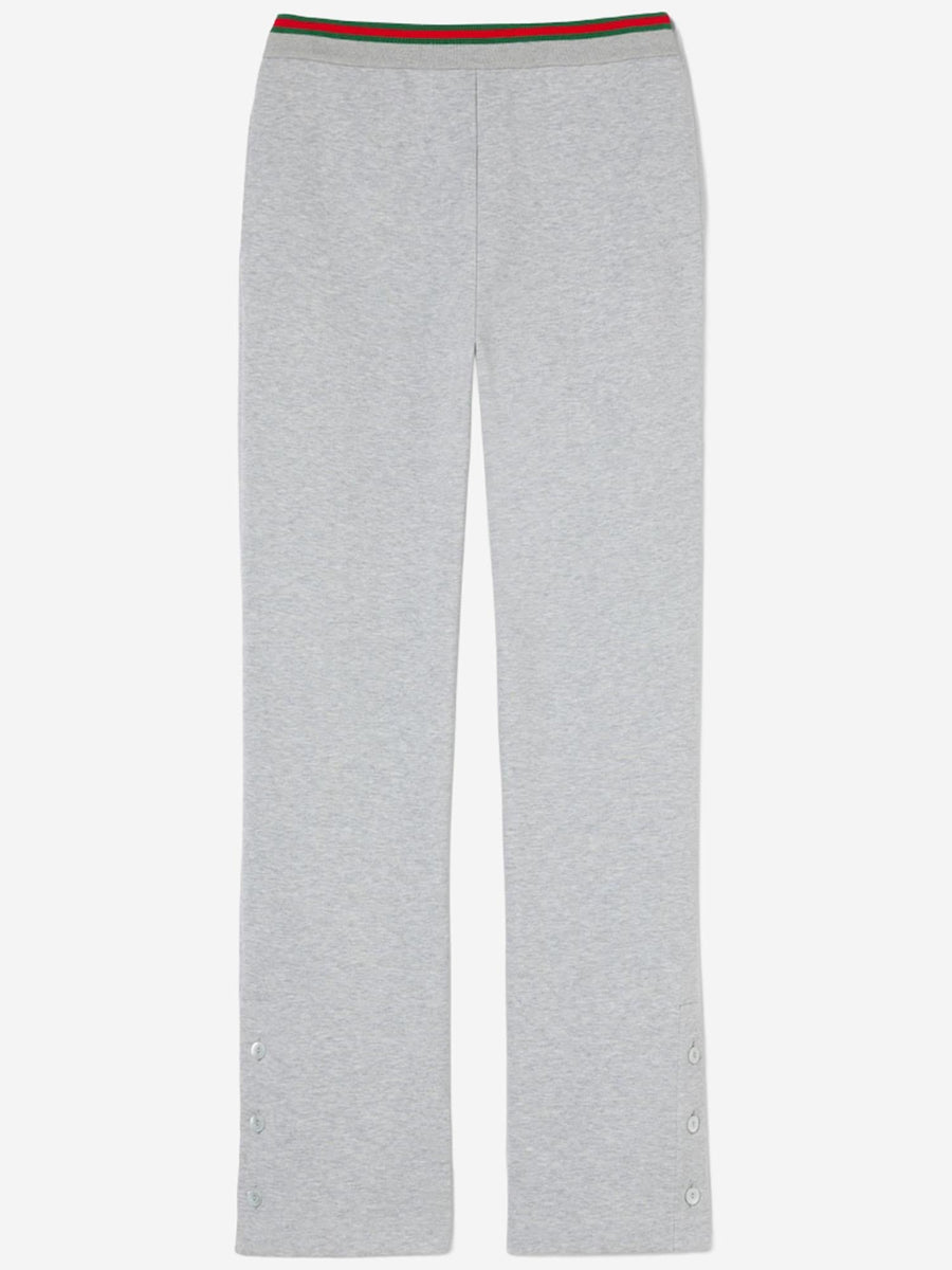 Cotton Jersey Leisure Trousers With Web Light Grey