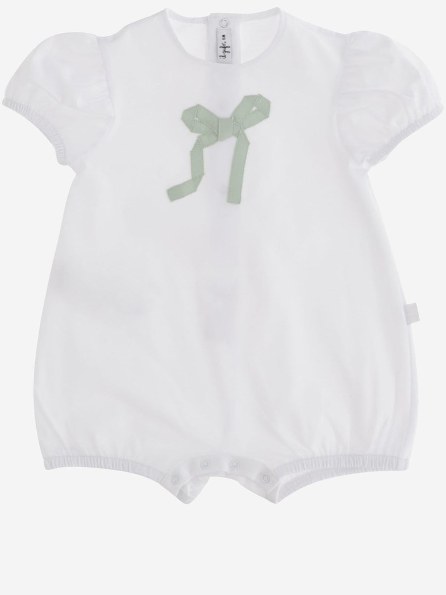 Sleepsuit Cotton Stretch White-Green White/green Babygrow Sets