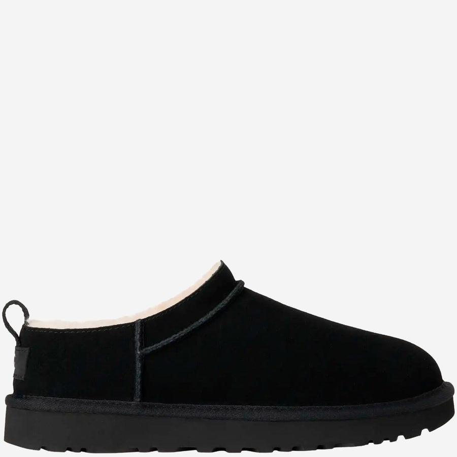 Mules Micro Suede Black Leather