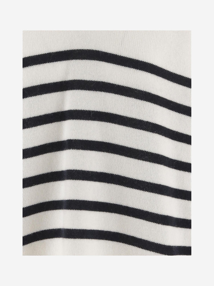 Cashmere Striped Sweater Navy/white Wool