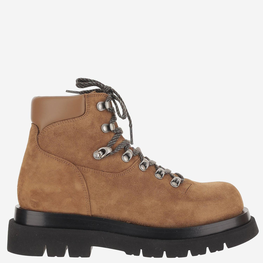 Hiking Boots Brown Suede Leather