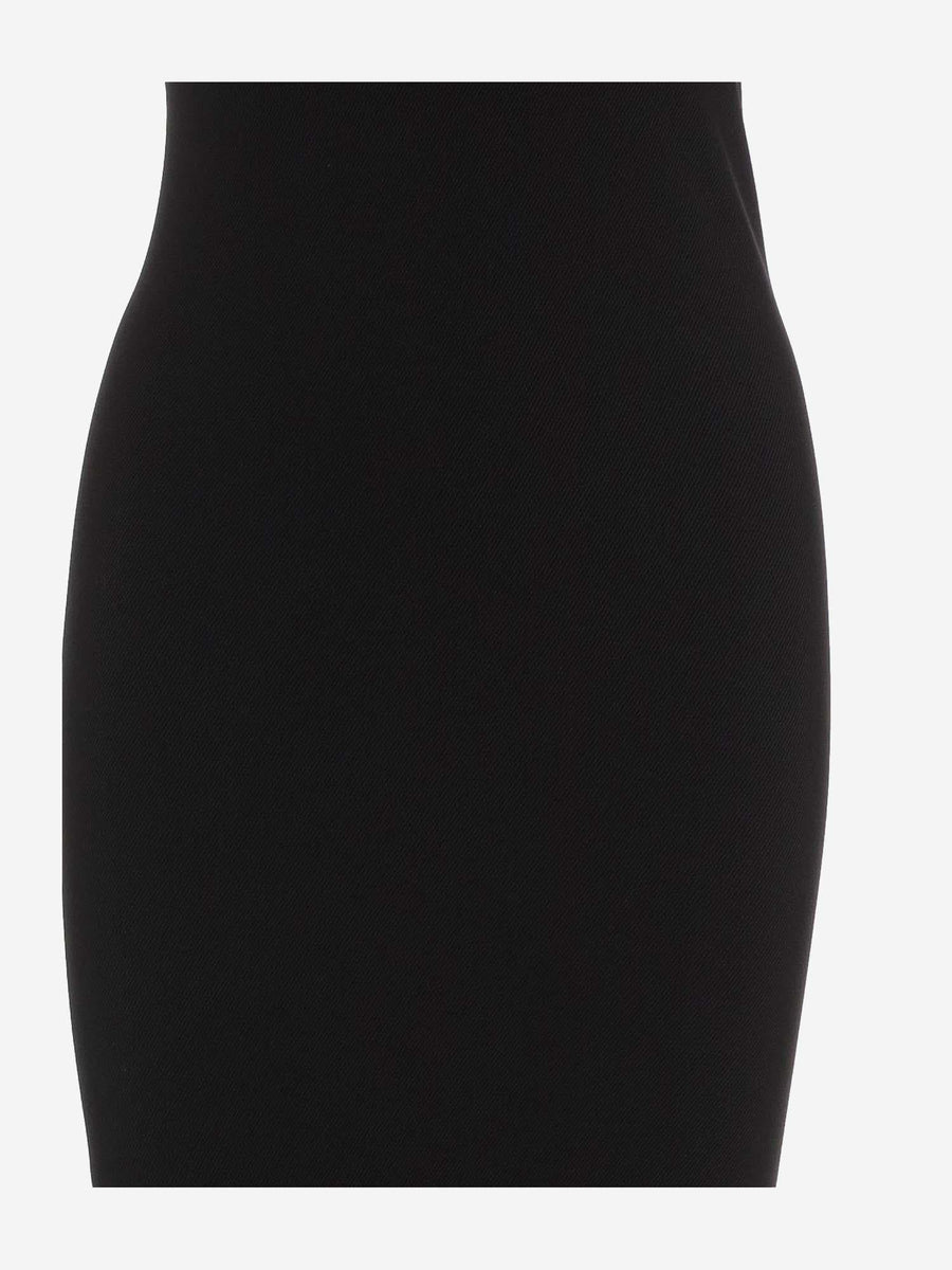 Stretch Viscose Long Dress Black