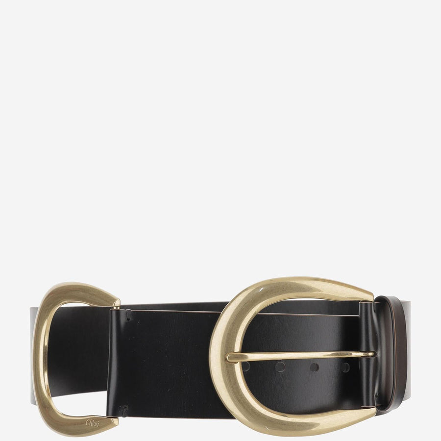 Leather And Brass Belt Black