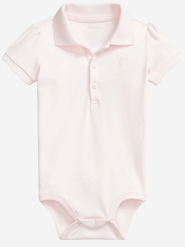 Cotton Bodysuit With Logo Pink Babygrow Sets