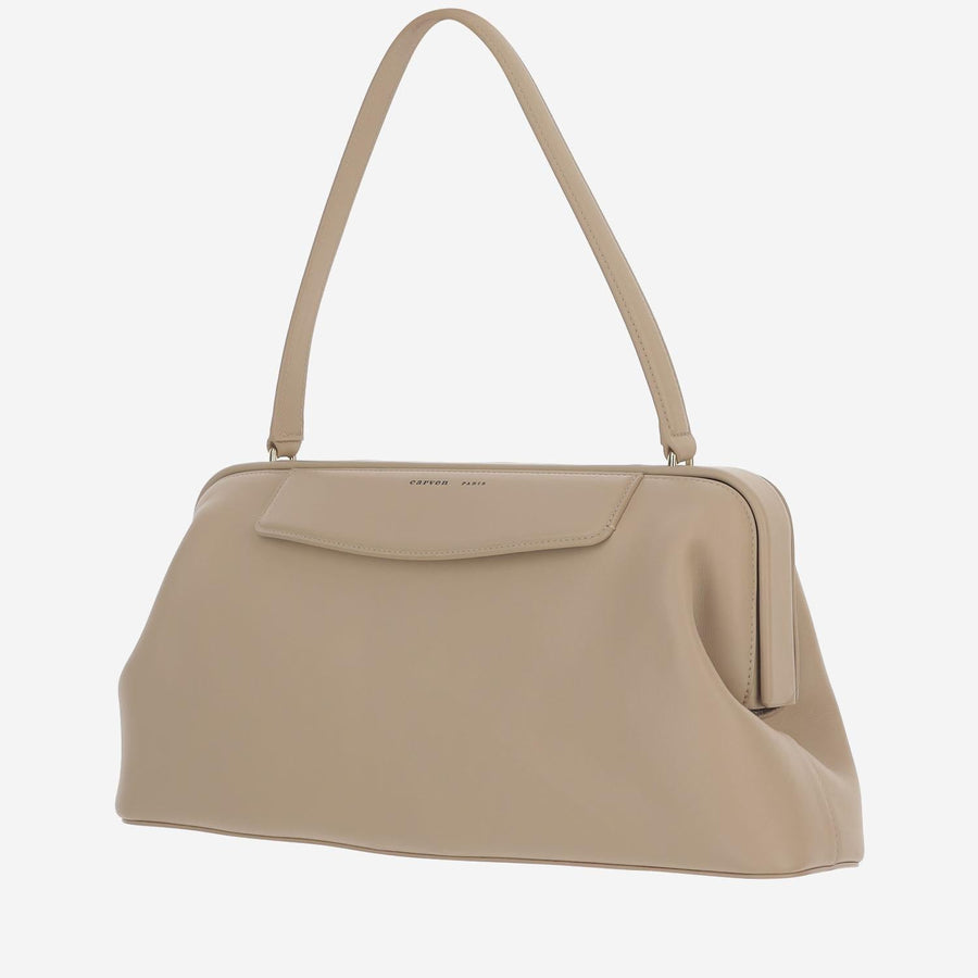 Leather Bag Beige Shoulder