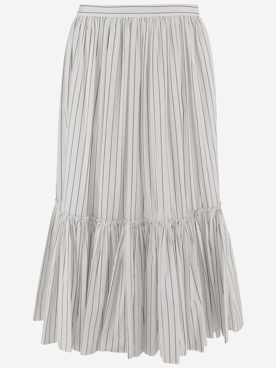 Skirt Striped Cotton White