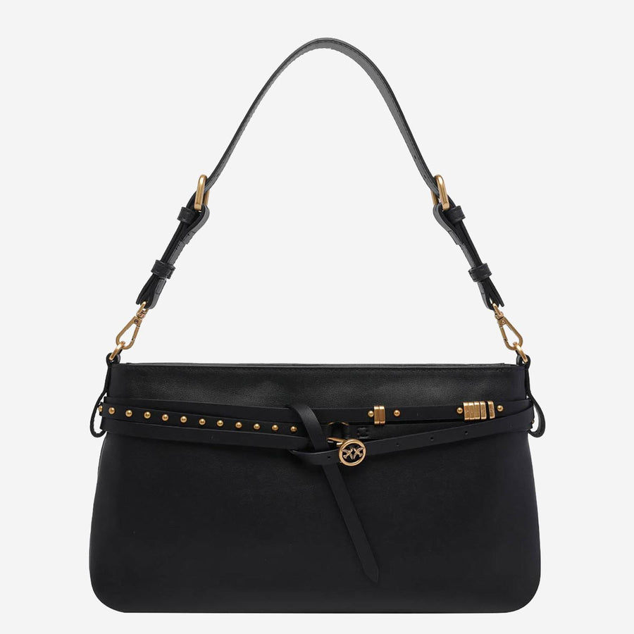 Leather Shoulder Bag Black