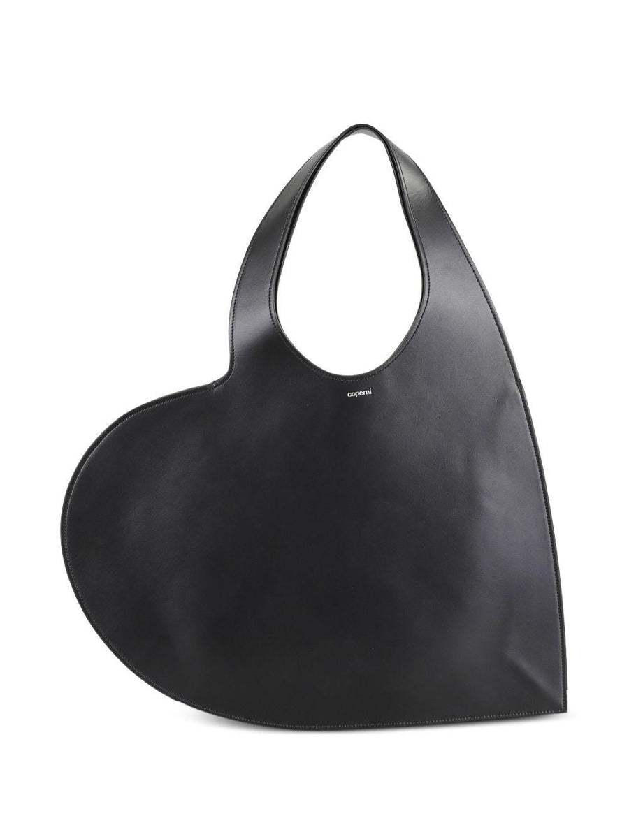 Handbag Double Heart Black Leather Handbags