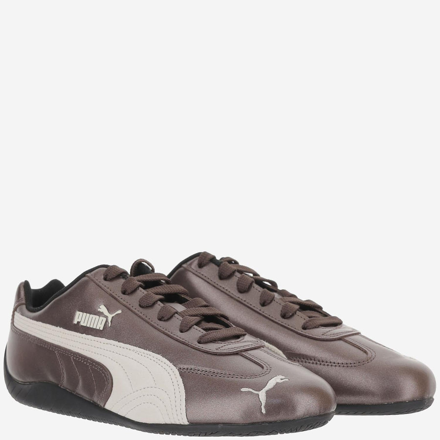 Sneakers Speedcat Metallic Brown Fabric And Rubber Trainers