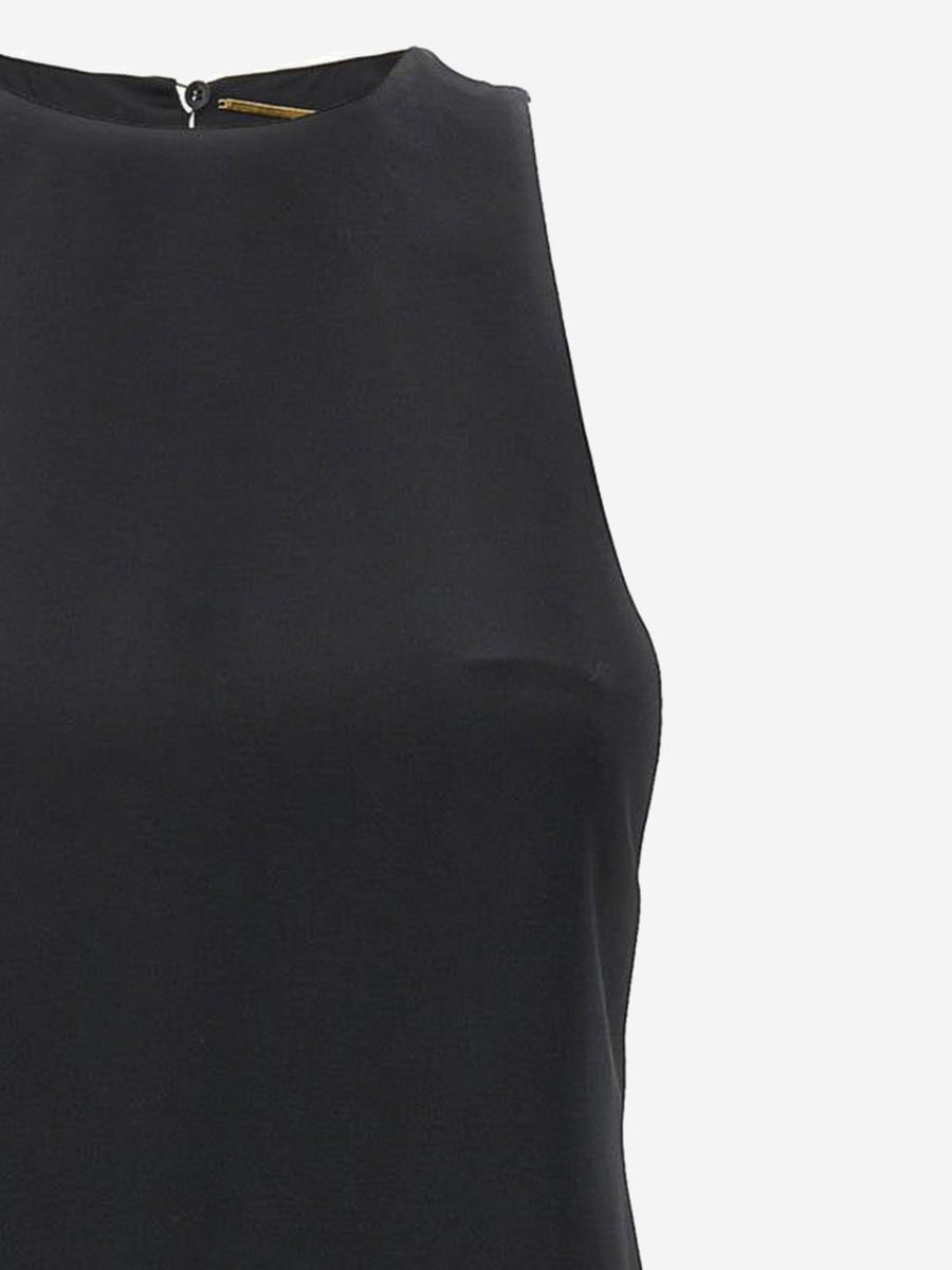 Viscose Blend Long Dress Black Acetate