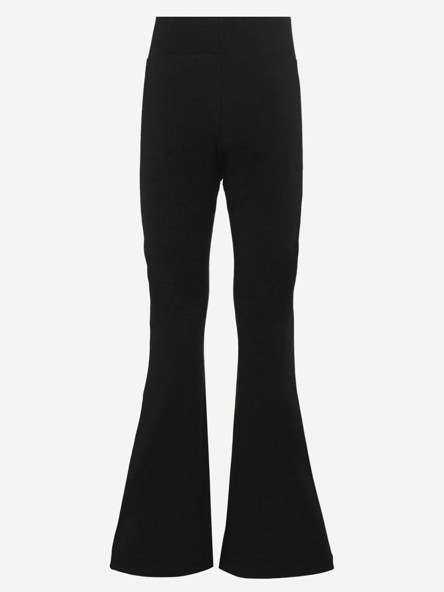 Girls Flared Stretch Cotton Pants Black Trousers