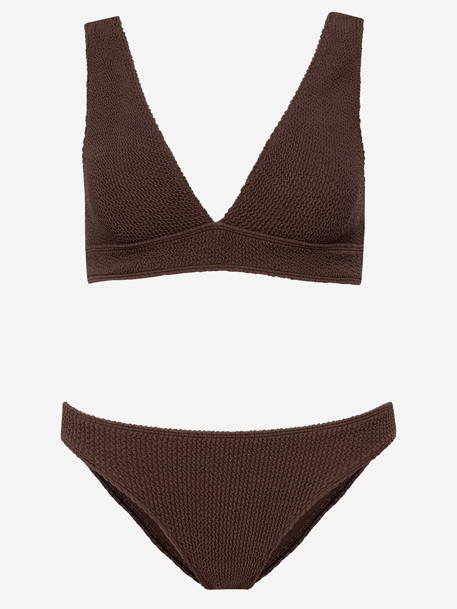 Bikini Dark Brown Polyester Swimwear