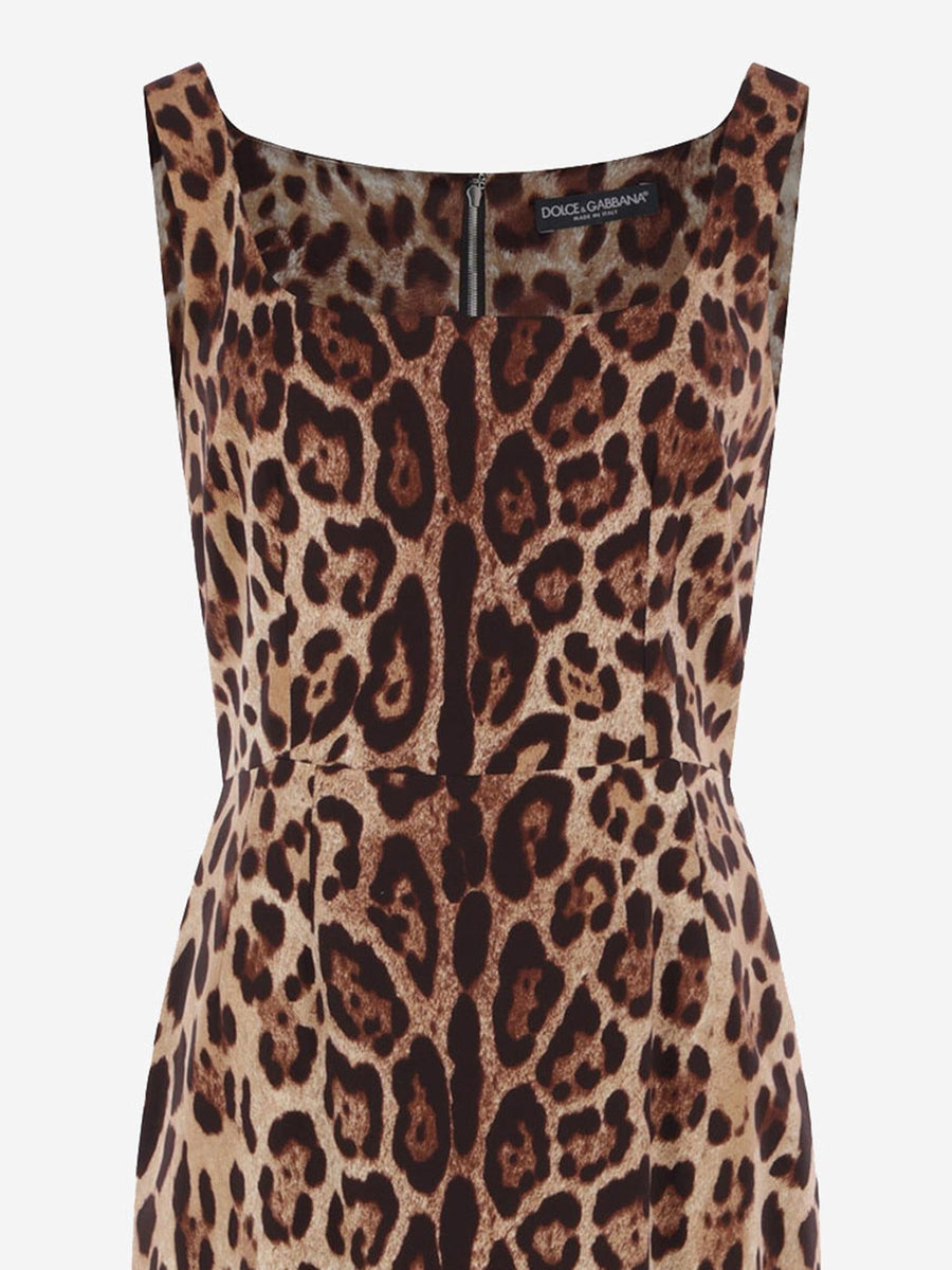 Dress Stretch Silk With Animal Print Multicolour