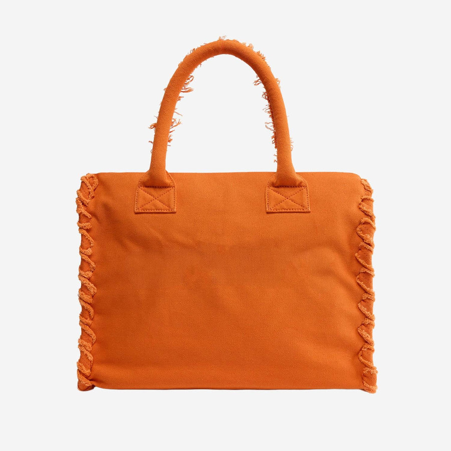 Cotton Shopper Bag Orange Handbags