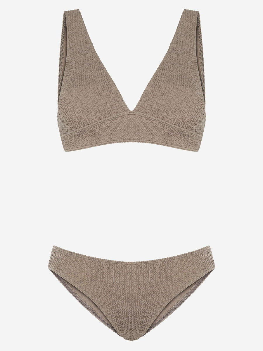 Bikini Set — Beige Polyester Swimwear