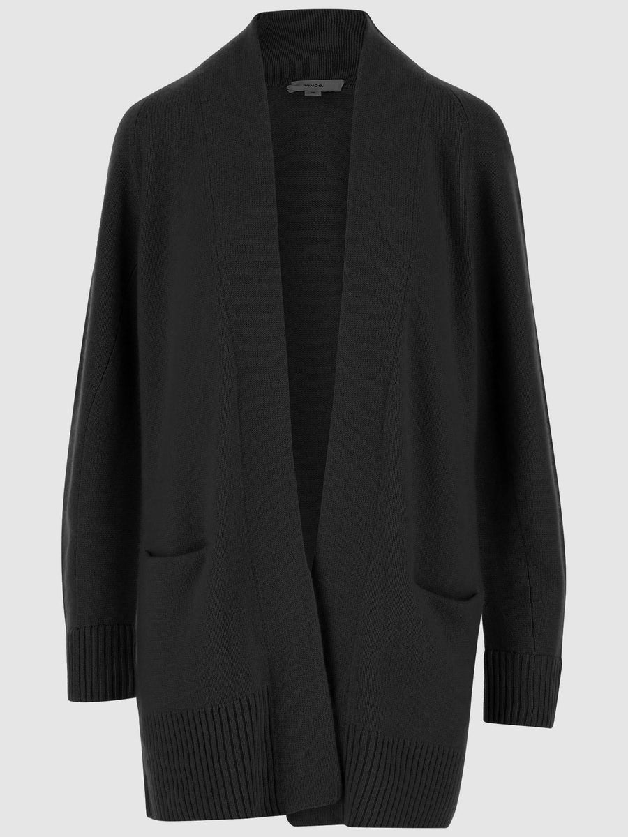 Cardigan Open-Front Cashmere Black