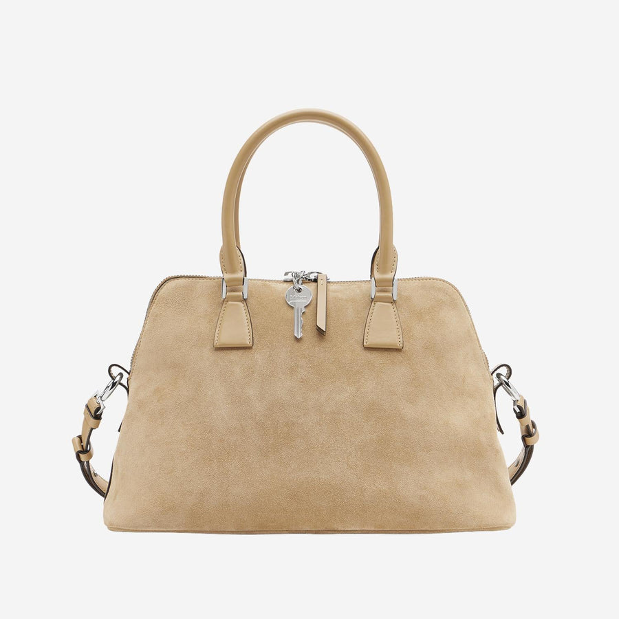 Soft Medium Leather Handbag Beige Handbags