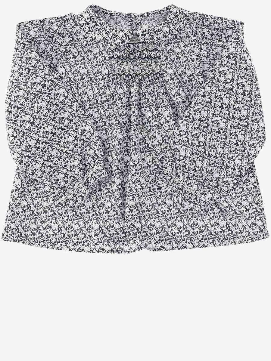 Cotton Blouse With Floral Pattern Multicolour Blouses And Shirts