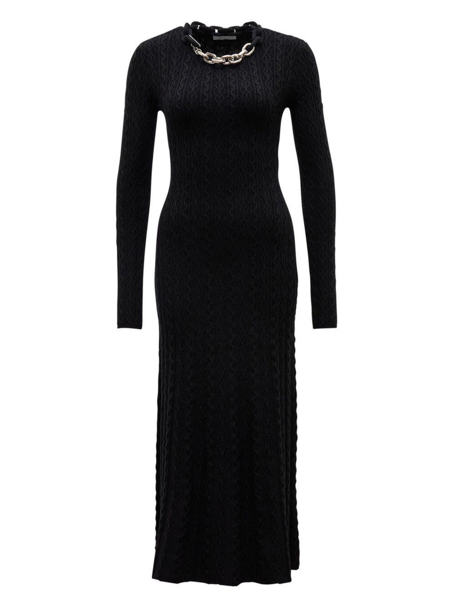 Midi Dress Black Wool
