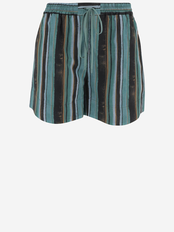 Shorts Striped Cotton Multicolour