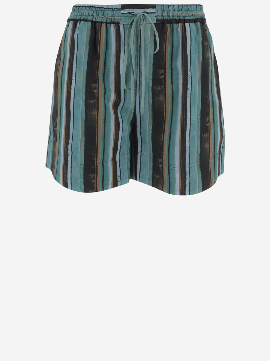Shorts Striped Cotton Multicolour