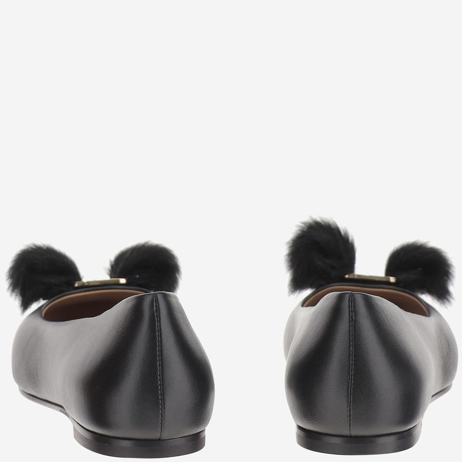 Ballet Flats Leather Black Ballerina Shoes